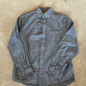 Express button down, chambray shirt with subtle stitching design, second photo